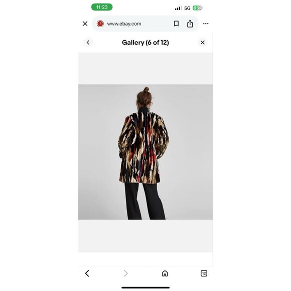 Zara Multicolor Faux Fur Coat XS Long Statement Jacket Plush Textured Outerwear - Picture 12 of 12